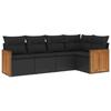 VidaXL Garden Lounge Set with Cushions 5 Pcs, Patio Sofas, Patio Furniture Set, Outdoor Furniture, Black 3260025