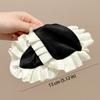 Fashion Polka Dot Cloth Triangle Hair Claw Cute Bowknot Large Shark Clip Fabric Korean Style Pearl Hairpin Daily