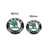 For Skoda 1Pcs Front Hood Emblem 90mm+Rear Badge 80mm Sticker For Skoda Octavia Rapid Kodiaq Karoq Fabia Kamiq Superb Derivative