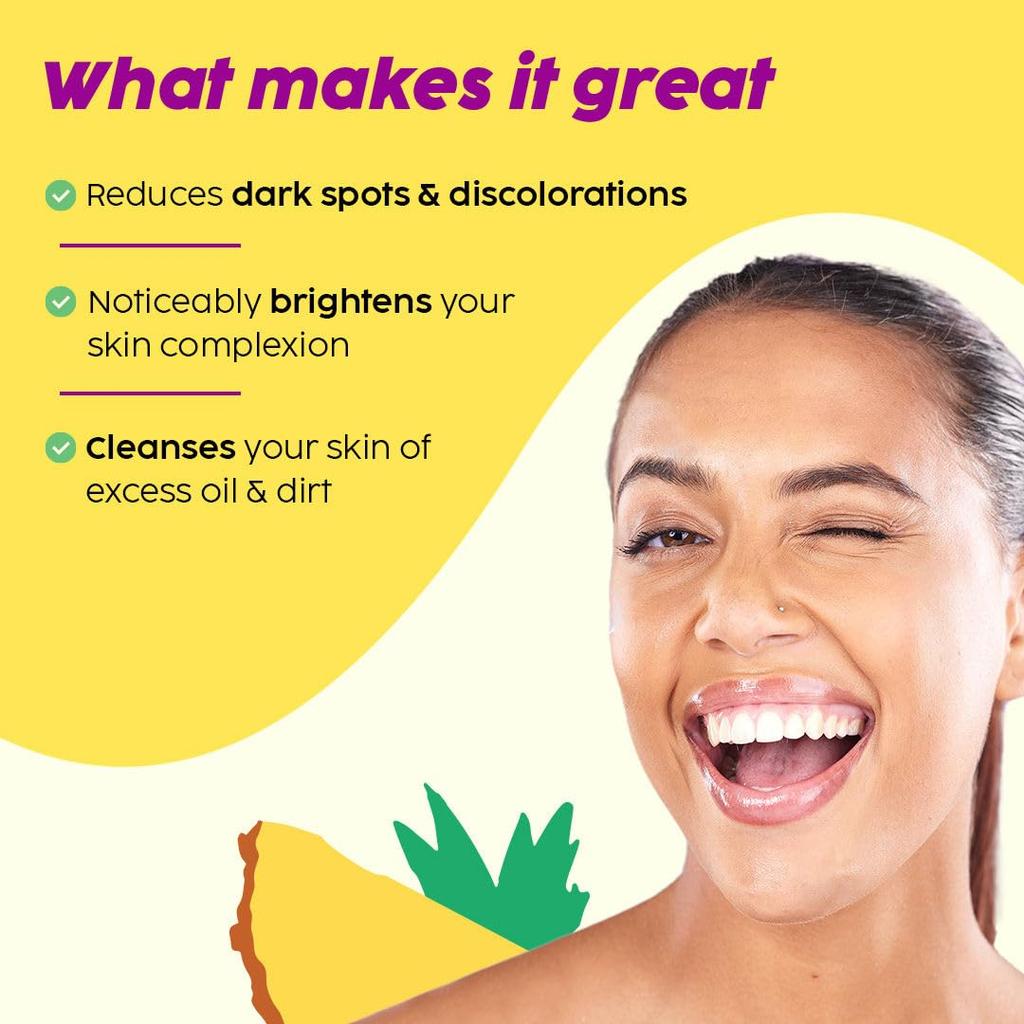 The Plant Fix Plix 5% Ananas Detergente Viso Schiumogeno 100ml Confezione Per Illuminare Uniformare il Tono della Pelle