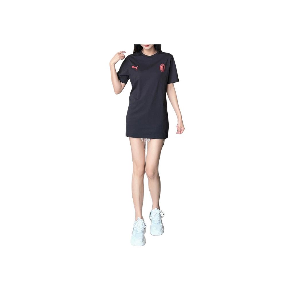 Puma Rad/Cal Dk Acm Ess Logo Print Crew Neck Short Sleeve T-Shirt Men T-Shirts Black 777669-04