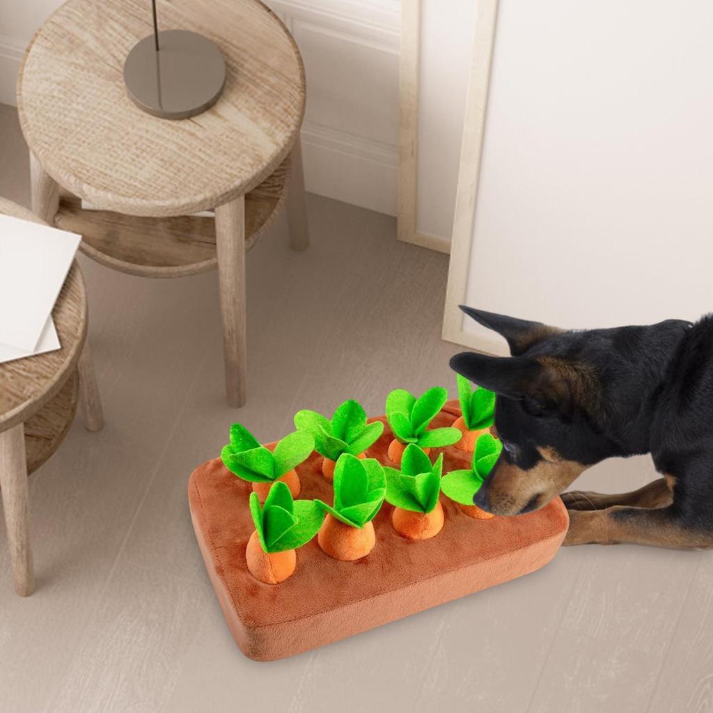 Dog Carrot Plush Toy Puppy Interactive Stuffed Carrot Toy Pet Interaction Sniffing Game For Indoor Outdoor Enrichment Training