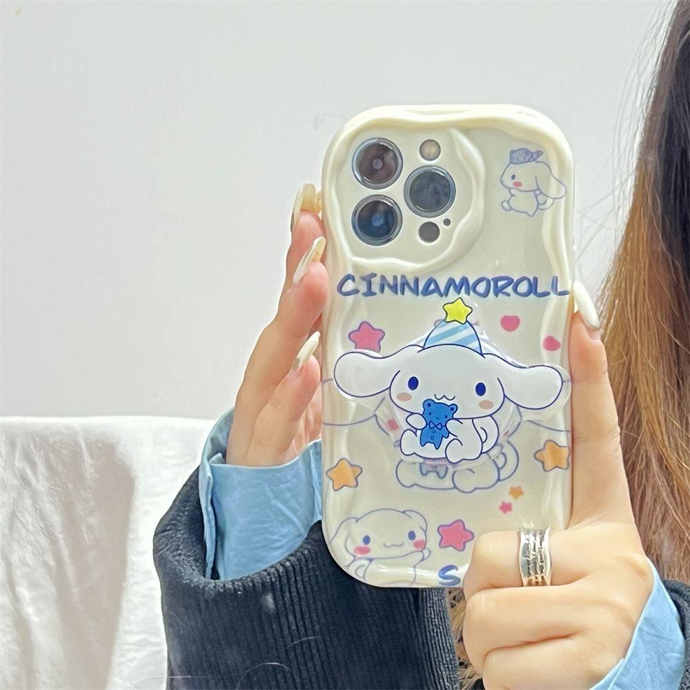 Cartoon Kuromi Cinnamoroll Bracket Case For Xiaomi Redmi Note 15 Pro 5G 15C 15 14C Note 14 13 12 Pro Plus A7 Pro 5G Phone Casing