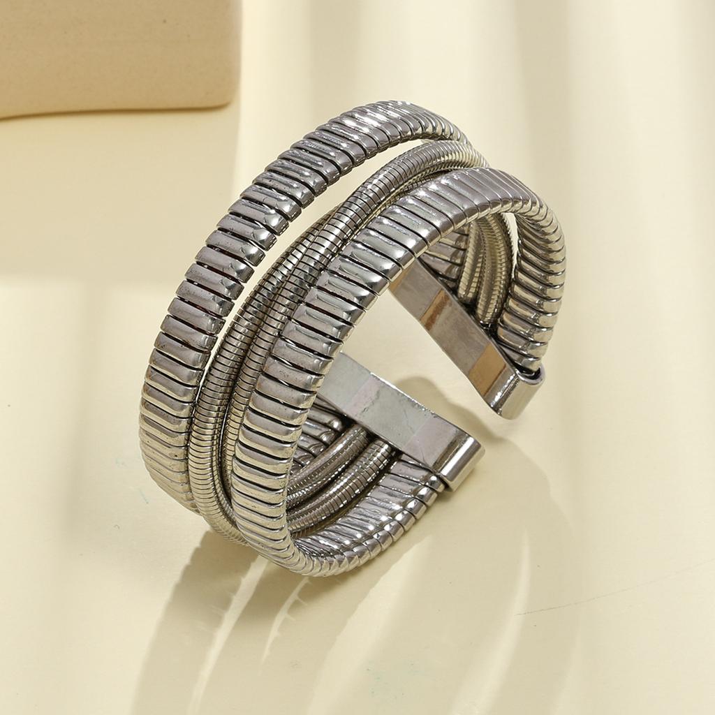 Europe and the United States Hot-selling Open Bracelet Women's Simple Punk Fashion Multi-circle Elastic Ring Personalized Cross Bracelet