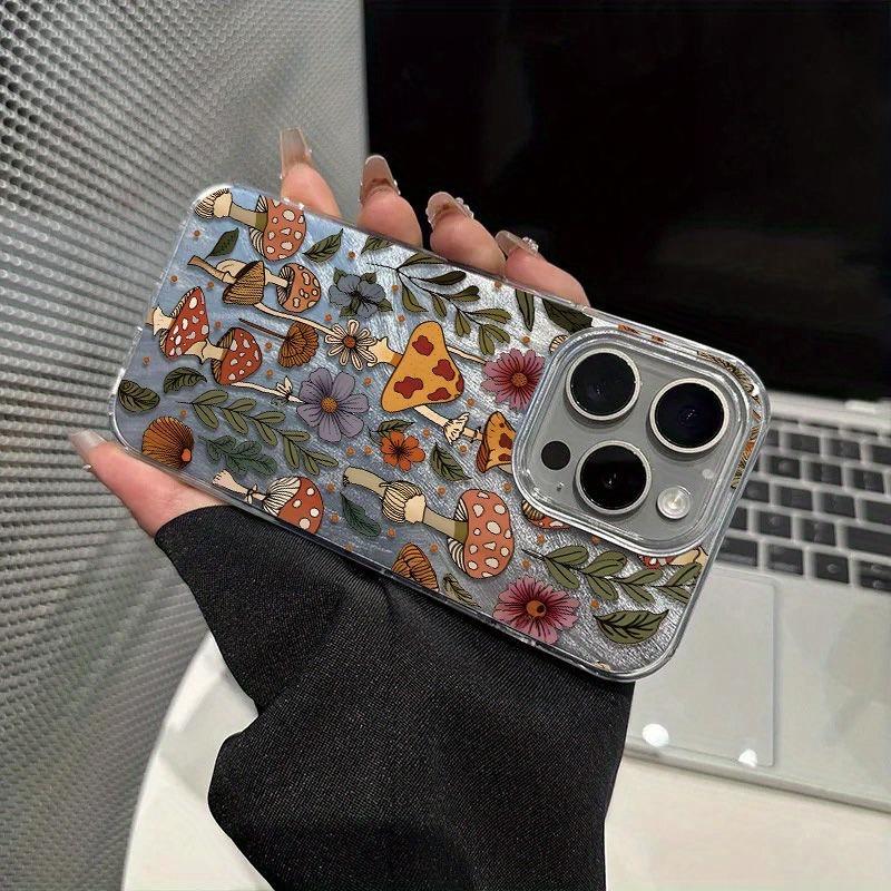 Colorful Mushroom Phone Case, Suitable for iPhone 17, 16, 15, Plus, Pro, Max Series Phones - Suitable for Use As a Gift