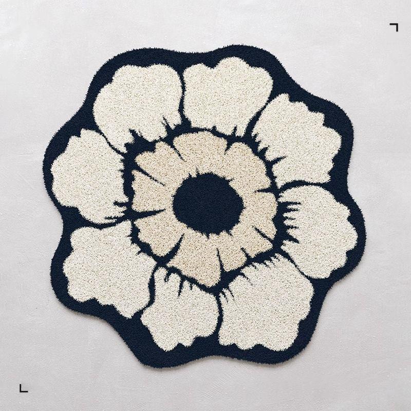 Style Flower Special-shaped Sofa Carpet Living Room Water-absorbent Non-slip Coffee Table Blanket Home Easy Care 100x100cm