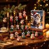 Collectible Cat Figures Advent Calendar, 24 Days Christmas Countdown Cute 2D Kitten Holiday Gift Box Ornaments for Party Tree Decor, Gifts Lovers