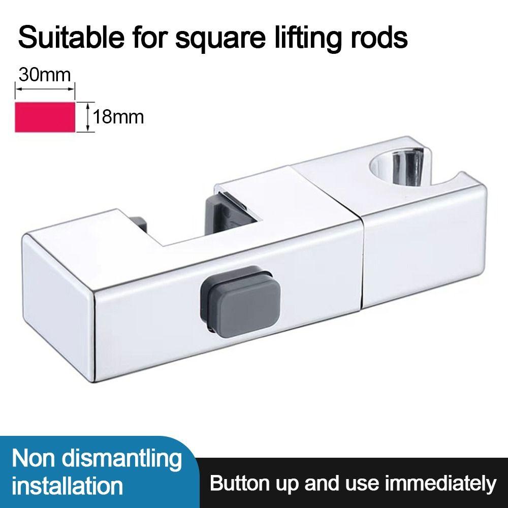 Otočná Koupelnová Posuvná Tyč Police Obdélníková Trubka Sprcha Pevná Základna Kování Koupelnové Doplňky