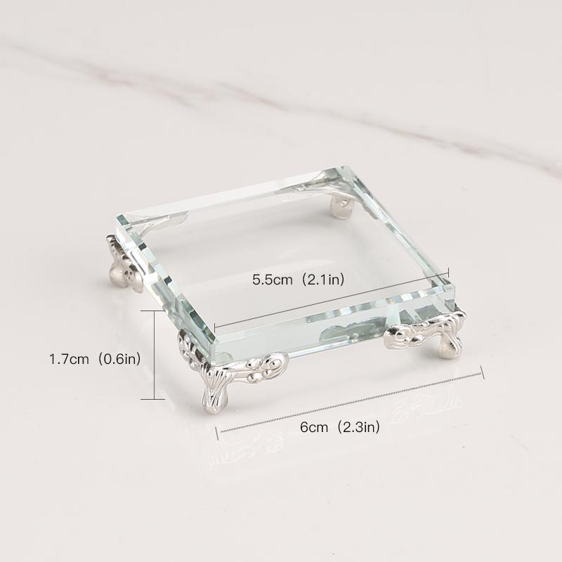 Pyramid Crystal Metal Ornament: Luxury Display Plate for Jewelry, Minerals, Figurines, & Wine