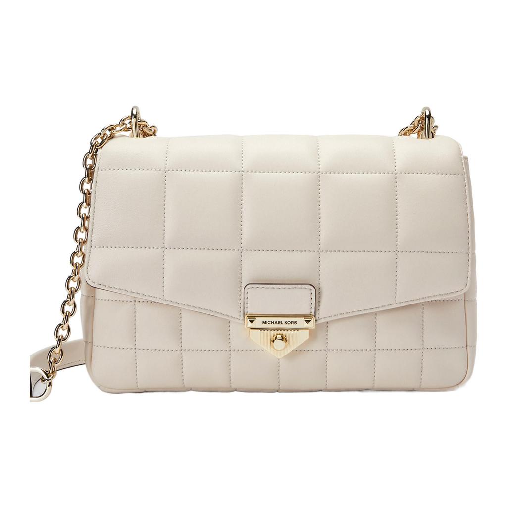 Michael Kors MK Soho Quilted Lambskin Shoulder Crossbody Bag Large Women bags Light-Cream 30F0L1SL4L-289