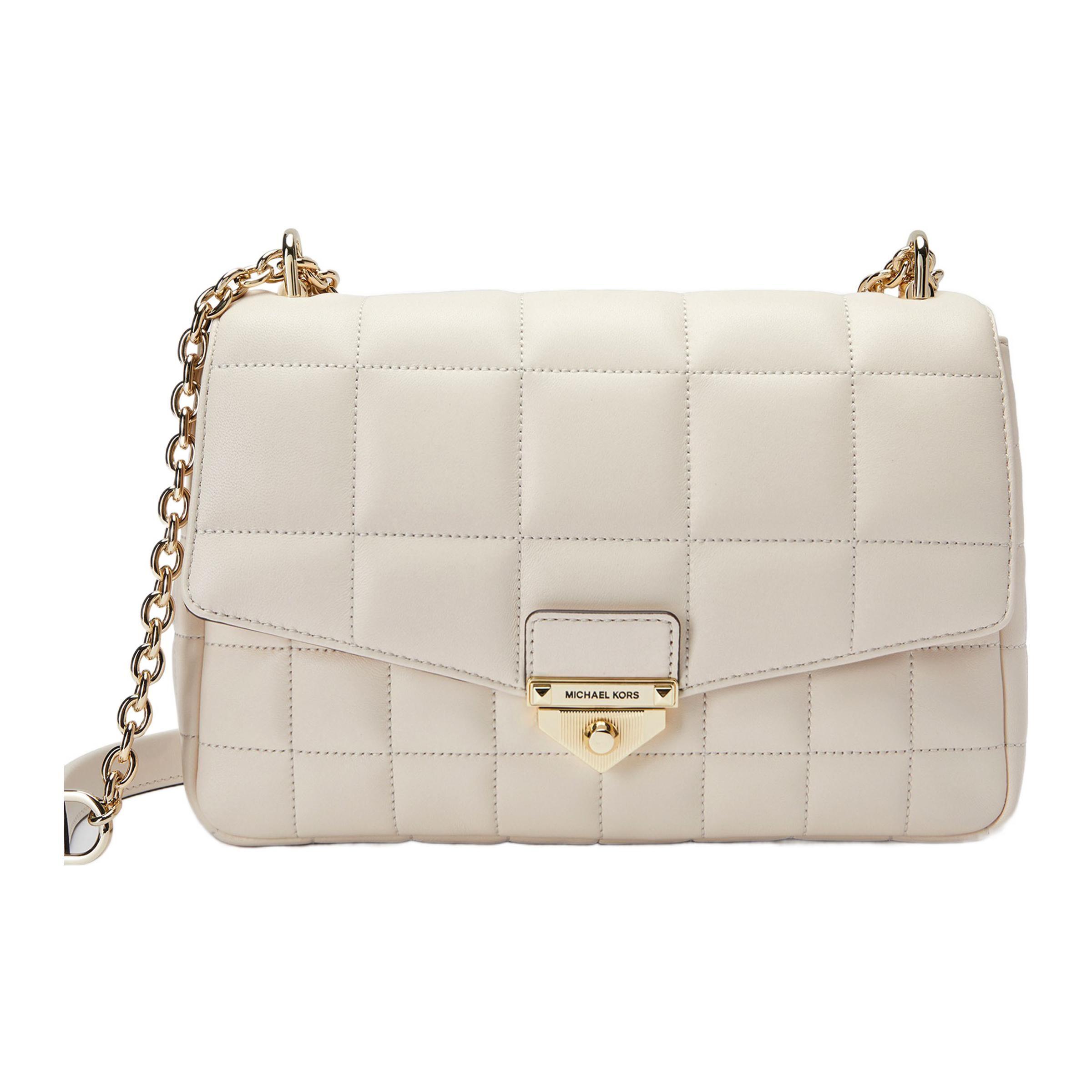 

Michael Kors MK Soho Quilted Lambskin Shoulder Crossbody Bag Large Women bags Light-Cream 30F0L1SL4L-289 Basic Set (Bag+Dust Bag)
