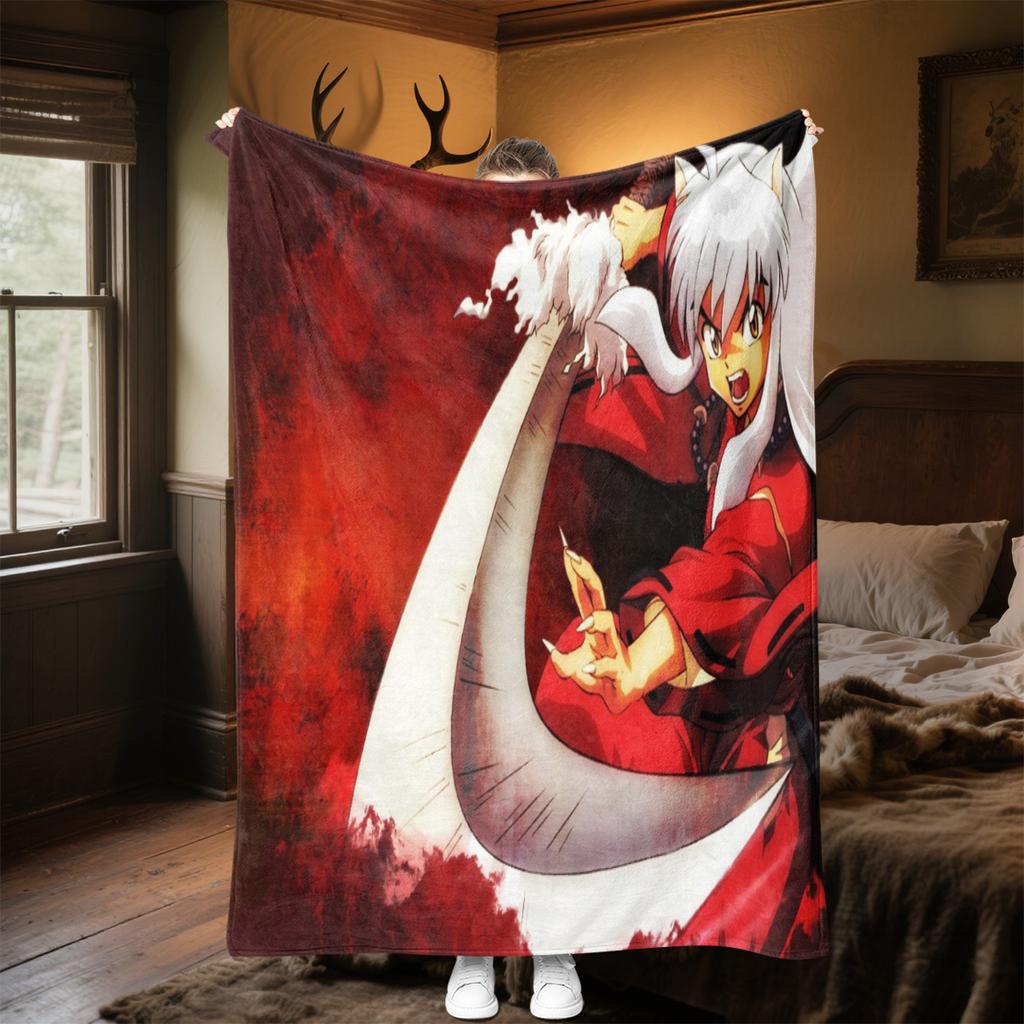 Inuyasha Plush Blanket Soft Comfortable All Seasons blanket Sofa Office Naps blanket Outdoor Travel throw Perfect Gift