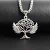 Edelstahl Feder/Flügel/Baum Kreuz Halsketten Für Damen Herren Accessoires Breite 4mm Kasten Gliederketten Halskette Modeschmuck