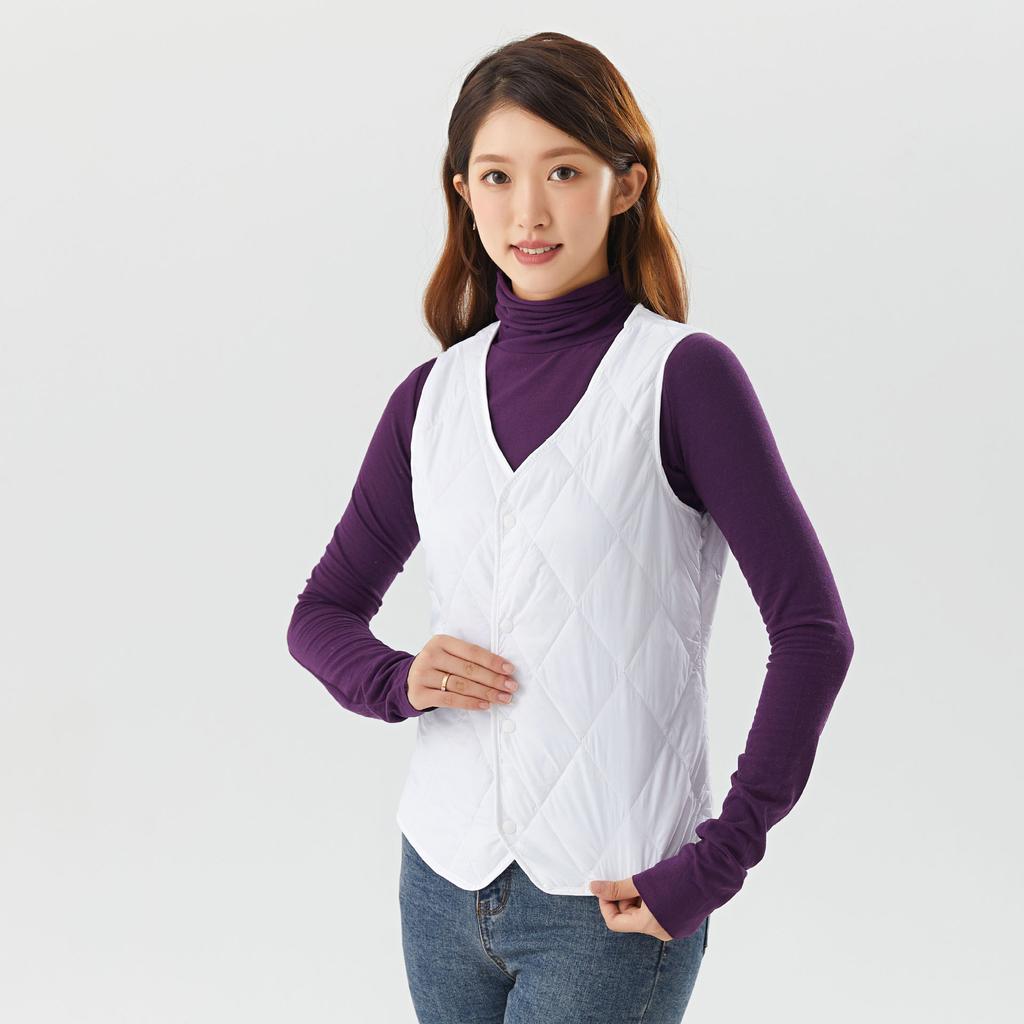 Women's Fall and Winter Lightweight Warm Comfortable Enlarged Suit Pointed Angle Can Be Taken Inside The Female Cotton Vest Double-sided