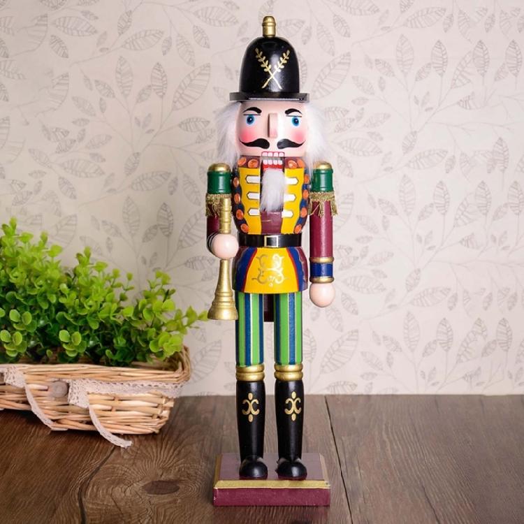Colorful Wooden Nutcracker Soldier King Figurine Christmas Decor for Shelves