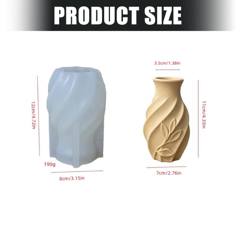 Reusable Silicone Resin Mold Easy Cleaning Leaf Pattern Vase Molds for Flower Pots Handmade Jewelry and Art Crafts