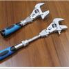Multifunction 5 In 1 Torque Wrench 10 Inch Adjustable Ratchet Wrench 180 Degree Folding Spanner Household Maintenance Manual Tool