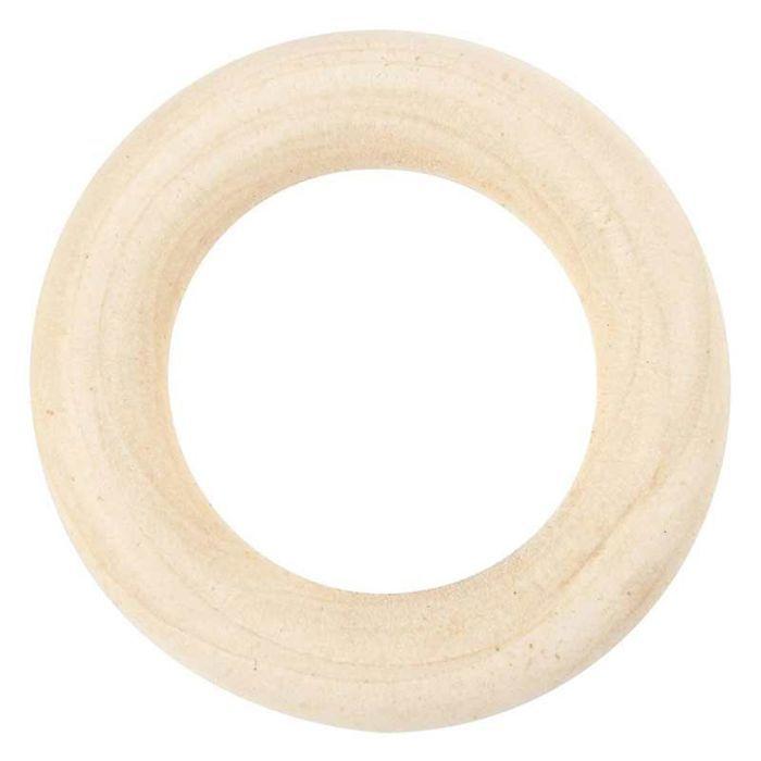 Curtain Rings - Creotime - 3.5 X 2 Cm - Wood - Brown - 6 Pieces