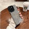 Luxury Matte Leather Phone Case for IPhone 16 15 14 13 12 11 Pro Max Plus Lens Protection Shockproof Silicone Soft Back Cover
