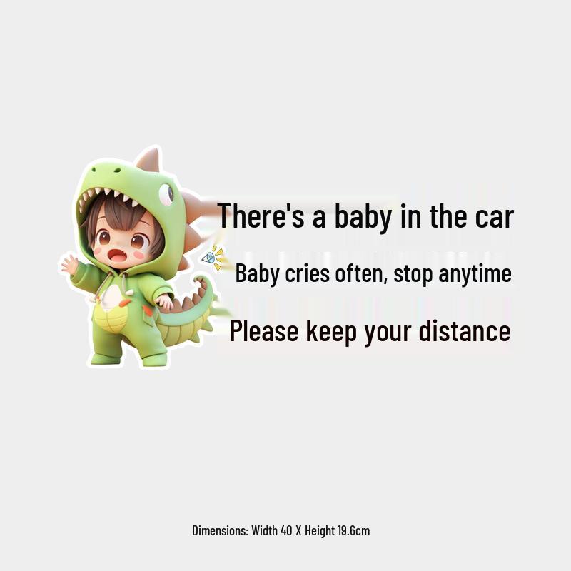Personalized Baby On Board Cry Warning Window Sticker: Request Safe Distance & Stop