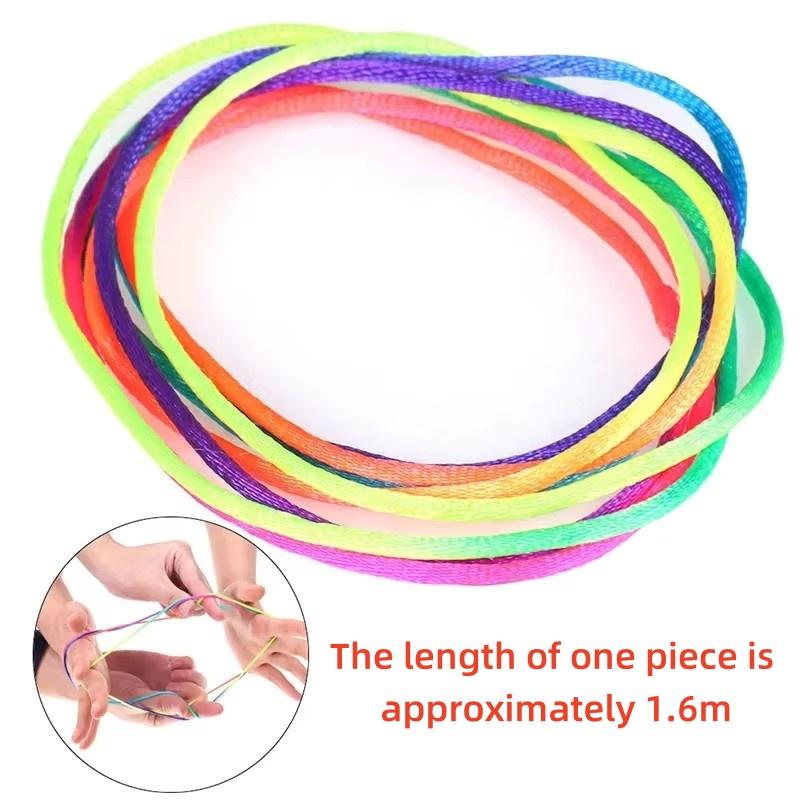 5 Rainbow Colored Nylon Rope Weaving Game Exercise Finger Flexibility Puzzle Small Toy Multiplayer Magic Game Props Accessorie