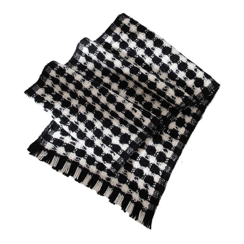 Wool Scarf Autumn and Winter New Style Long Plaid Versatile Thickened Tassel Warm Student Scarf for Men and Women
