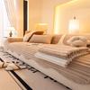 Cream Wind Thickened Flannel Sofa Cushion  New Autumn and Winter Plush Fixed Non-slip Sofa Cover Cloth