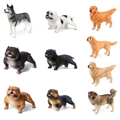 Plastic Cute Dog Model Eye Catching Dog Figures Dog Model Handicrafts for Office Desk Landscape DIY Decorative Supplies