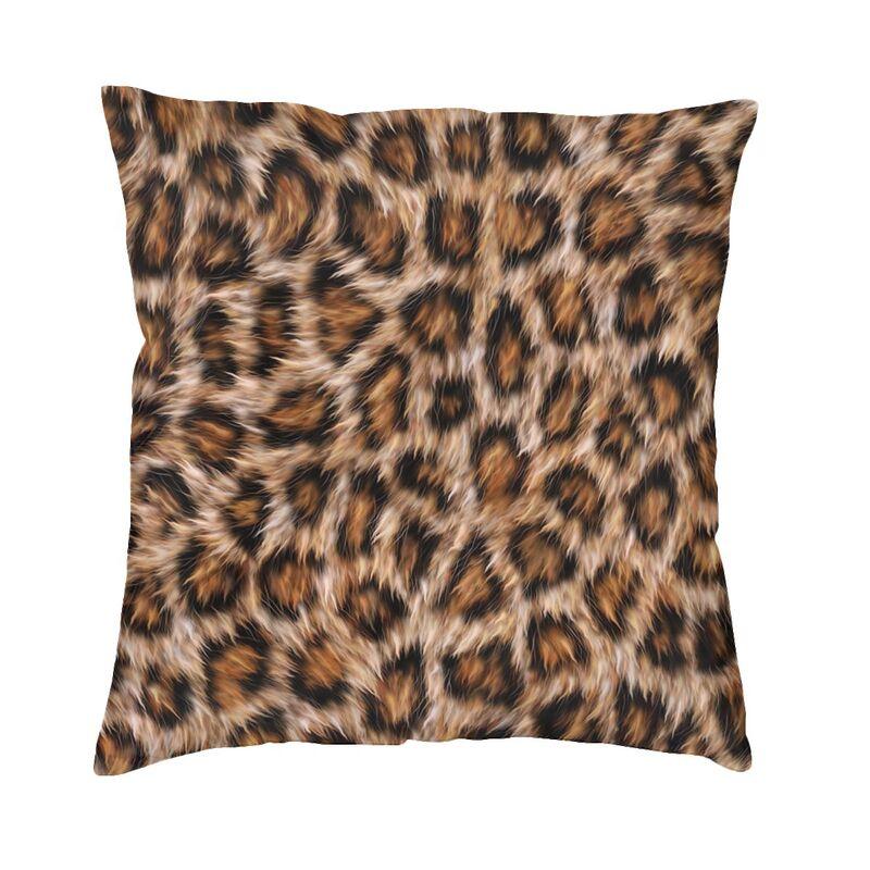 Nordic Purple Leopard Print Cushion Cover Velvet Animal Skin Pattern Pattern Pillow Case Living Room Decoration Pillowcase