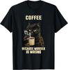 BEST! Schwarze Katze trinkt Kaffee, weil Morden falsch ist Vintage T-Shirt Größe S-3XL