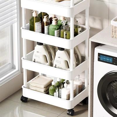 3/4/5 Tier Versatile Utility Rolling Cart Reinforced Handles Ideal Multi Layer Shelves Kitchen Craft Room Bathroom Accessories
