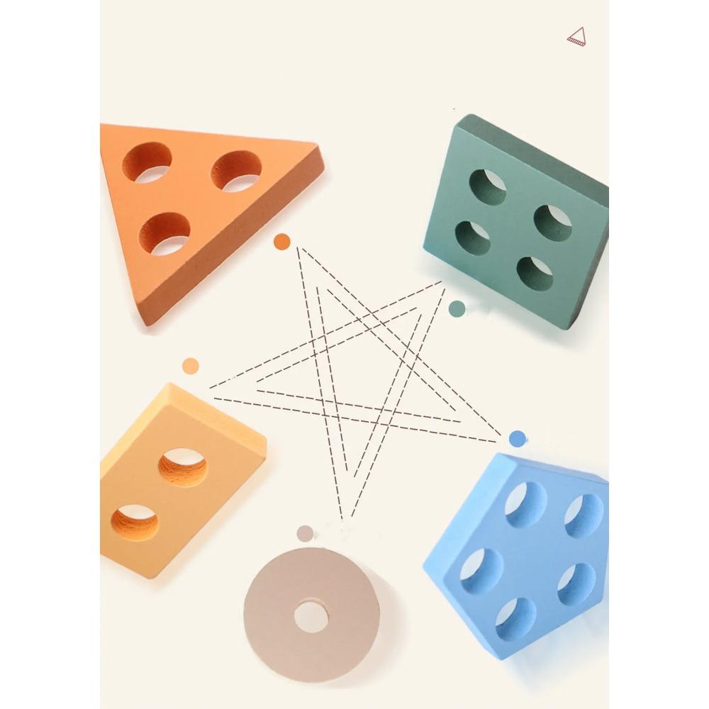 Montessori Toys For 3- 6 Year Old Boys Girls-Wooden Sorting & Stacking Toys For Baby Toddlers