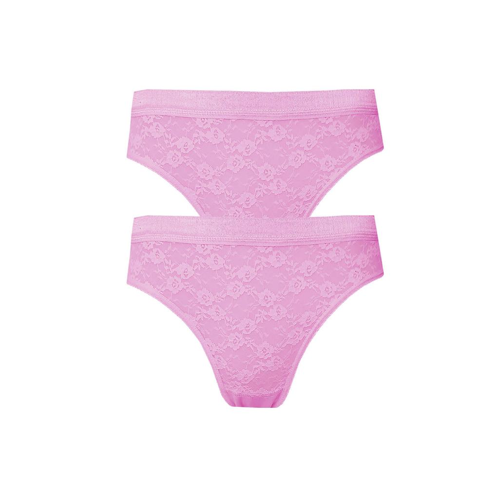 2li Kadın Önü Dantelli Bikini Parlak Lastik Ekonomik Yumuşak