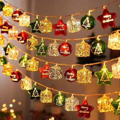 3M20LED Christmas Light String Candy Cane Santa Cluas Snowman Lamp Xmas Tree Light Strings Hanging Ornaments Merry Christmas Decor