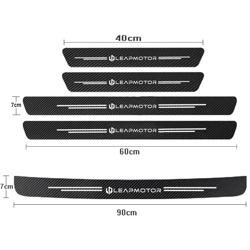 Carbon Fiber Car Door Threshold Sill Protector Trunk Stickers For Leapmotor T03 S01 B10 C11 C10 C16 C01 Car Accessories