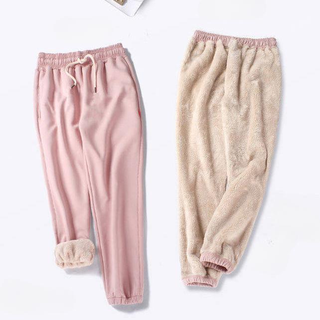 Штаны из овечьего флиса Осень-зима Плюс Флис Плотные спортивные штаны Женские шаровары — фото 8