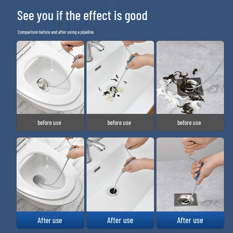 Sewer and Toilet Unclogging Tool - Kitchen and Bathroom Pipe Dredger for Blockages