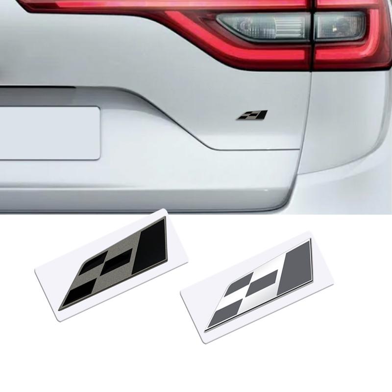 UQKX7 Metal 3D Race Flag Front Grille Sticker Car Rear Trunk Body Emblem Badge for Seat Leon 300 Altea Ibiza Toledo Cordoba cupra