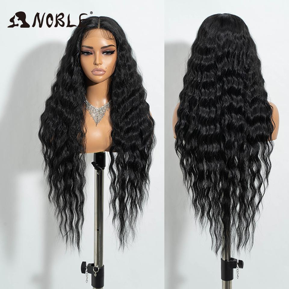 Noble Synthetic Lace Front Wig Cosplay 30" Body Wavy Blond Wig Lace Front Wig For Women High Density Lace Wig Ombre Blonde Wig