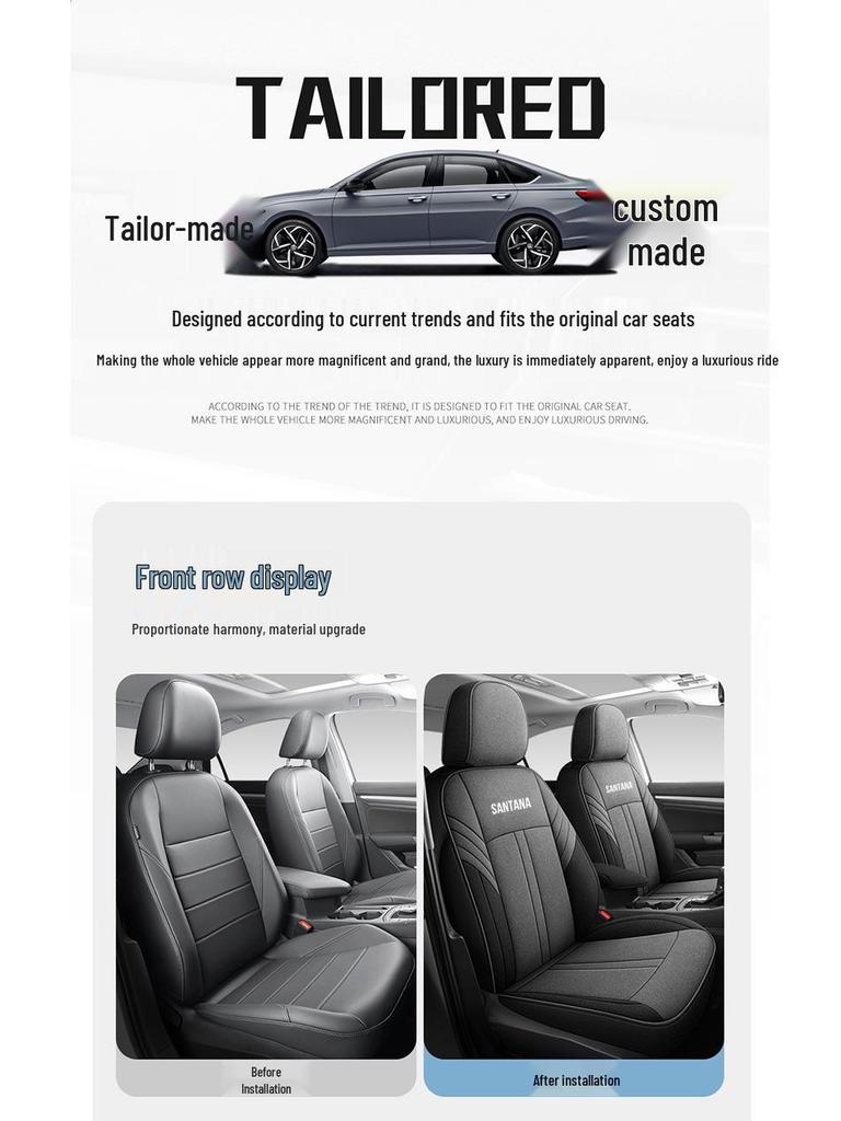Tayron Model Universal Car Seat Cushion: 4-Season Full Surround Cover