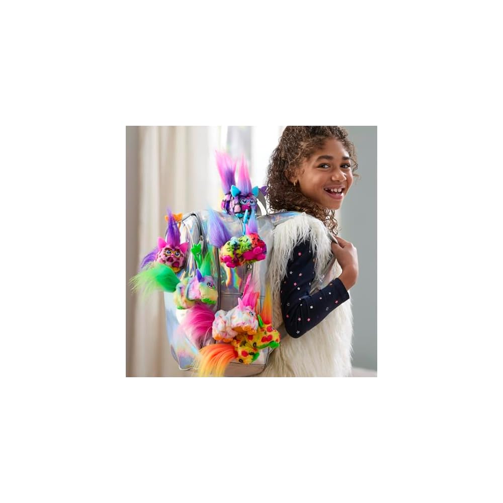 Hasbro Furby DJ Furbling Berry Cupcake Mini Friend Sound and Music Plush Toy for Ages 6 and Up White and Pink