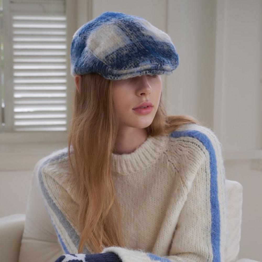 Allincomplete Tartan Check Hunting Cap Blue Check