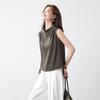 Women's 100% Mulberry Silk Stand Collar Sleeveless Vest