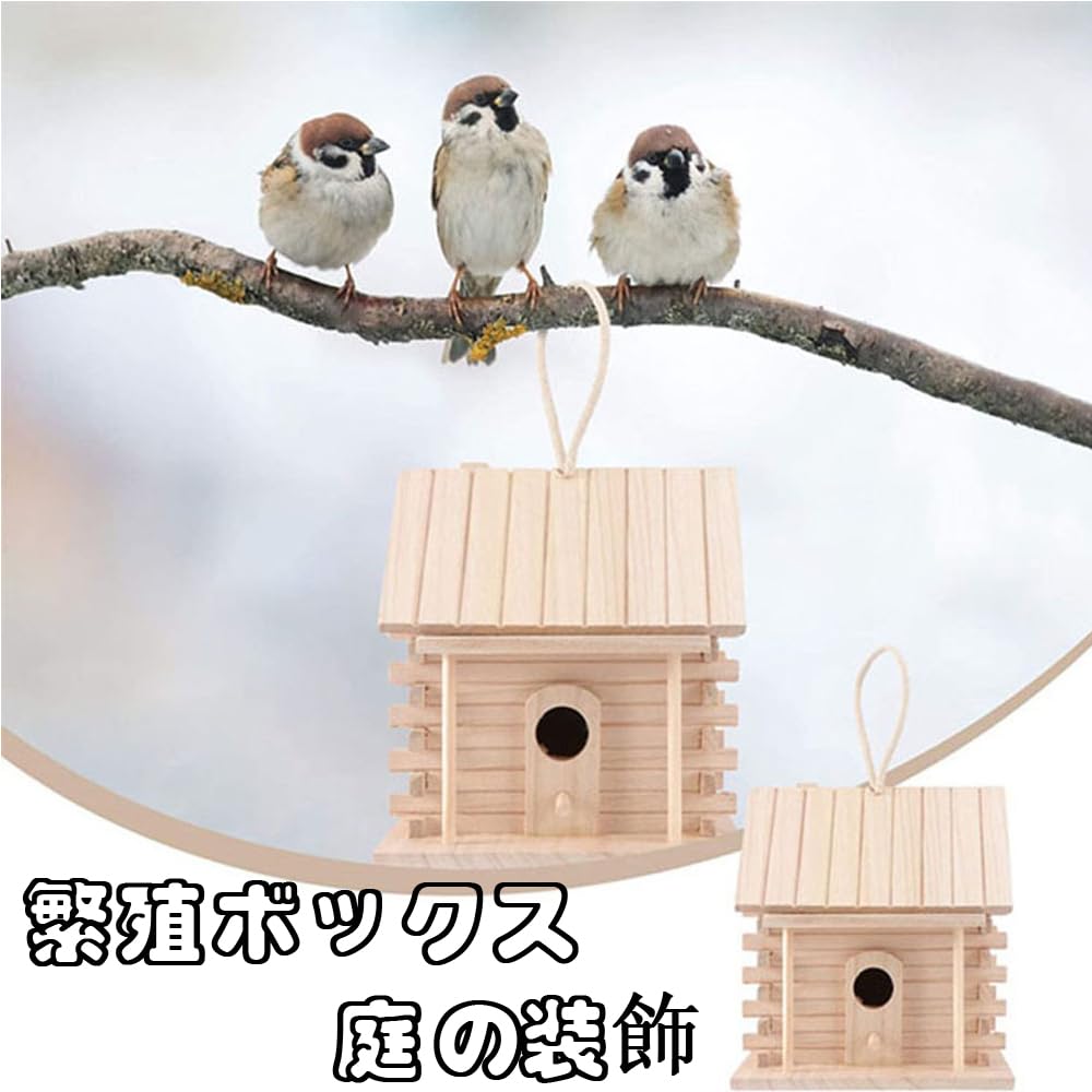 Botocoo Wildvogelnest Vogelnest Abgeschlossene Brut Wildvogel Vogelgarten Vogel im Freien Vogelbeobachtung Kasten, Kasten, Produkt, Hängend, Holz, Kasten, Futterspender,