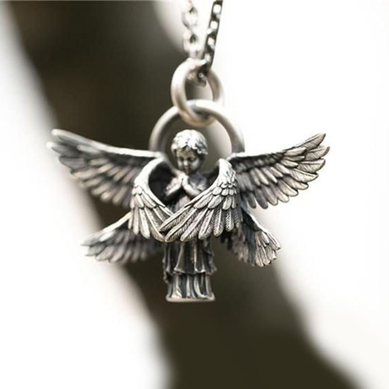 Seraphim Pendant Necklace Long Chain Angel Clavicle Chain Men and Women Couples Creative Gifts Valentine's Day Gifts