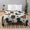 Dachshund Dog Blanket Fleece Spring/Autumn Wiener Sausage Dog Lightweight Throw Blankets for Sofa Car Bed King Queen Size