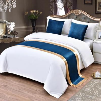 Geometric Diamond Bed Runner Pillowcase Modern Simplicity Leaf Pattern Bedend Towel Chenille Hotel Home Bedding Decorative Pad