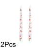 2pcs Tall Unscented Decorations Gift 10 Inch Taper Candle Seasonal Flameless Table Decors Christmas Printed