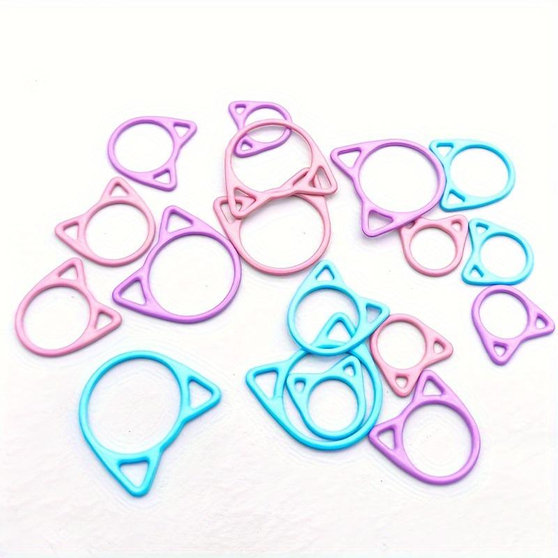 Cartoon Cat-Shaped Enamel Knitting Markers & Crochet Hooks Set