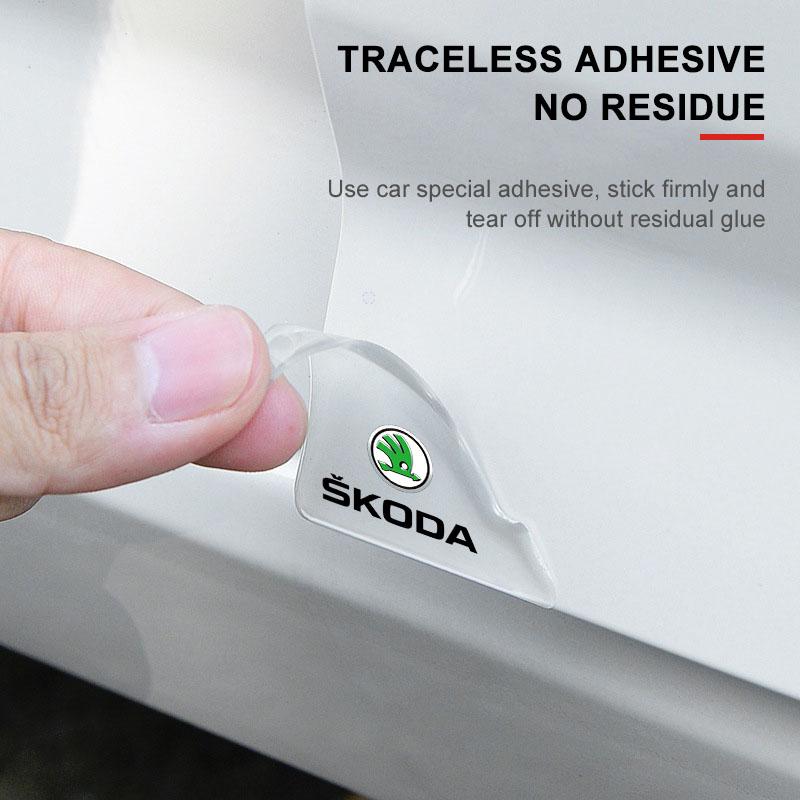 2Pc Car Door Corner Cover Anti-Scratch Protection Sticker Styling for Skoda SCALA Superb Octavia 2 3 A4 A5 Fabia Kamiq Kapoq Kodiaq Rapid